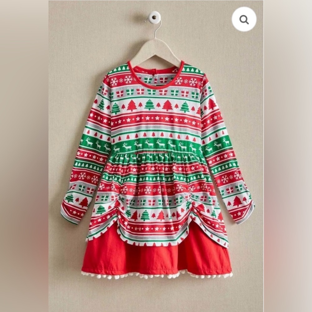 NWOT Chasing Fireflies Fair Isle Reindeer Dress 2T 3T Christmas Holiday Girl 2/3